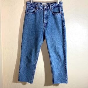 Zara vintage wash high waist straight jeans
